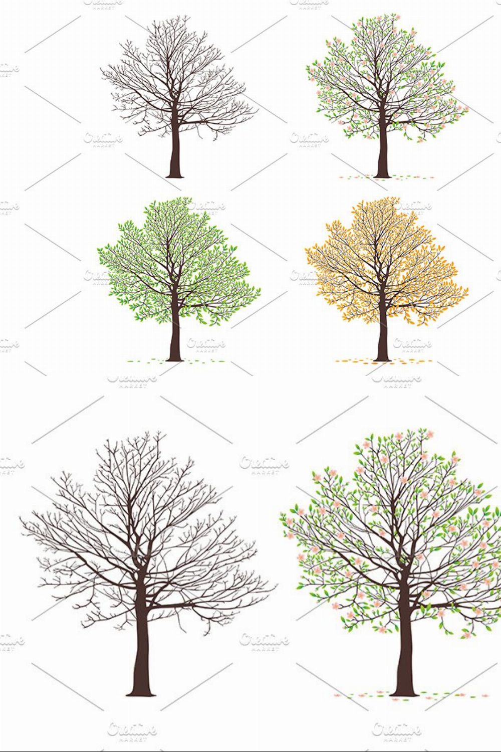 Four seasons trees pinterest preview image.