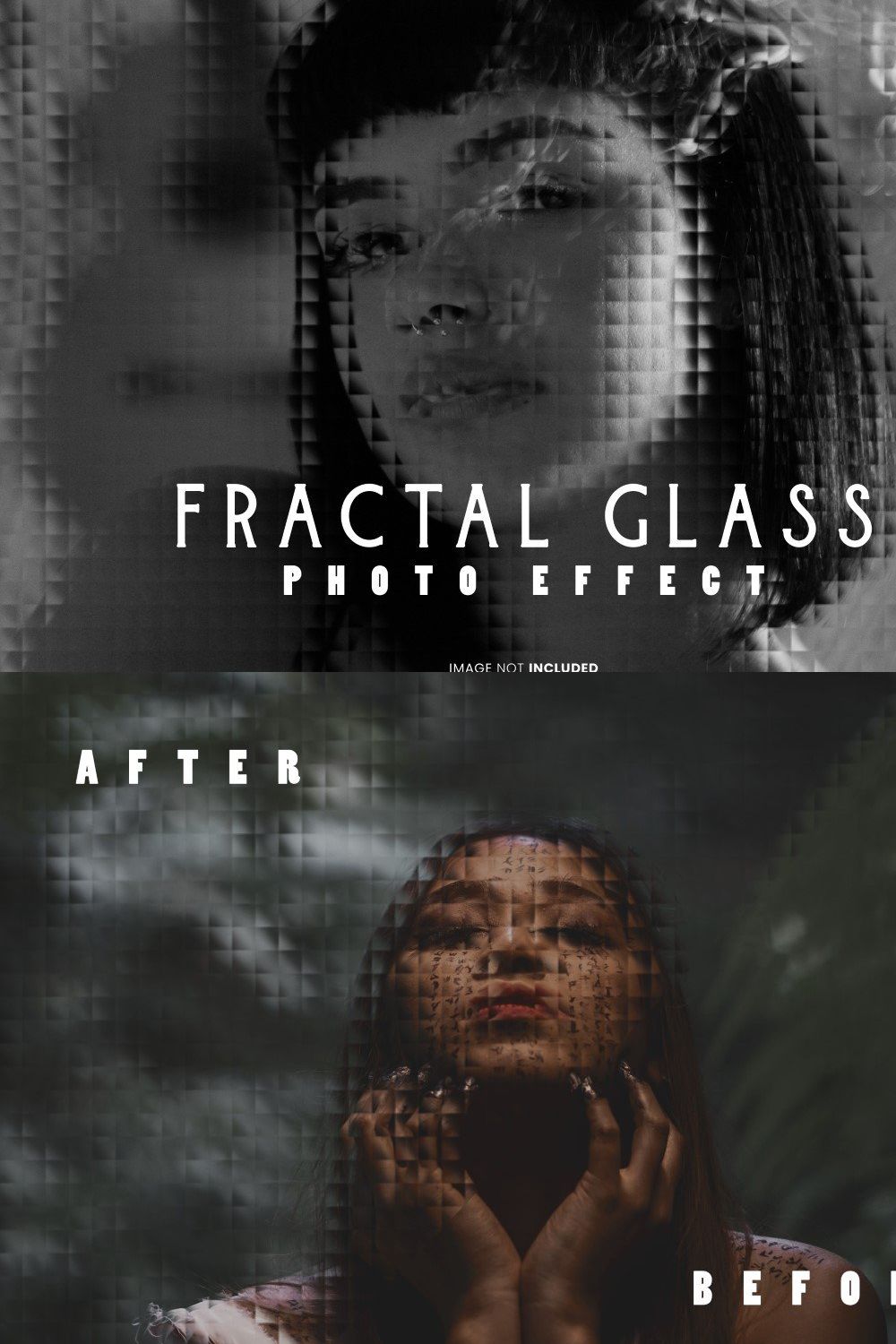 Fractal Glass Photo Effect pinterest preview image.