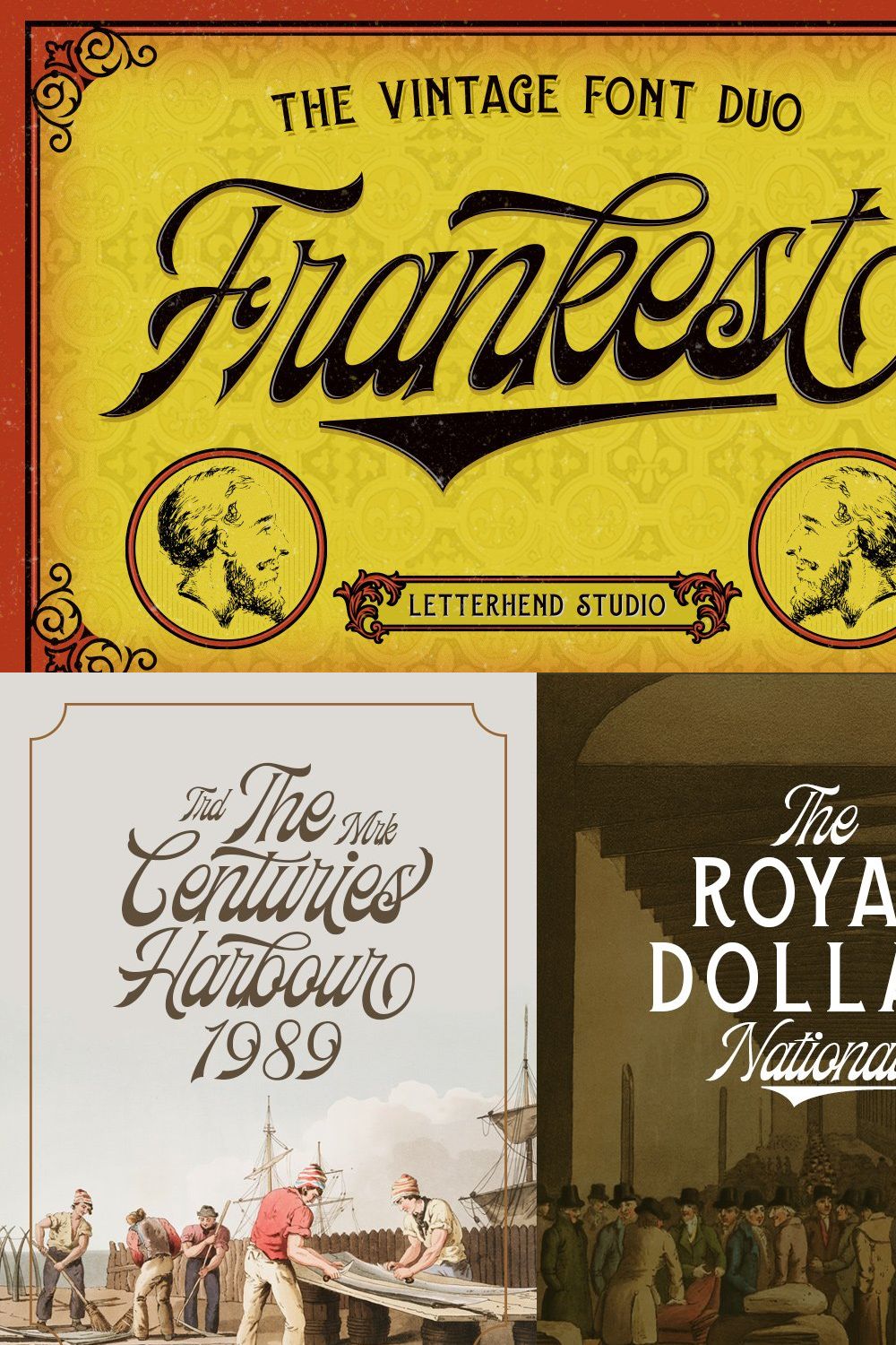 Frankest - The Vintage Font Duo pinterest preview image.