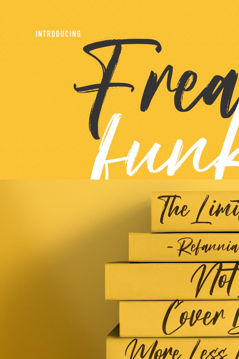 Freak Funky Brush Script Font pinterest preview image.