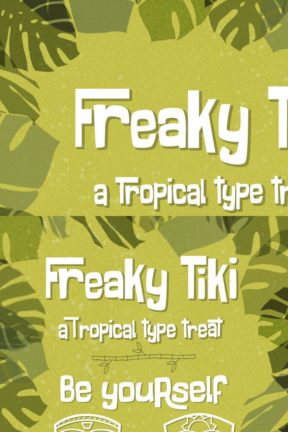 Freaky Tiki Font with Dingbats pinterest preview image.
