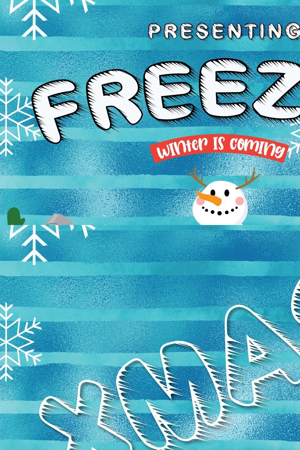 Freeze - Chilled Font for Christmas pinterest preview image.