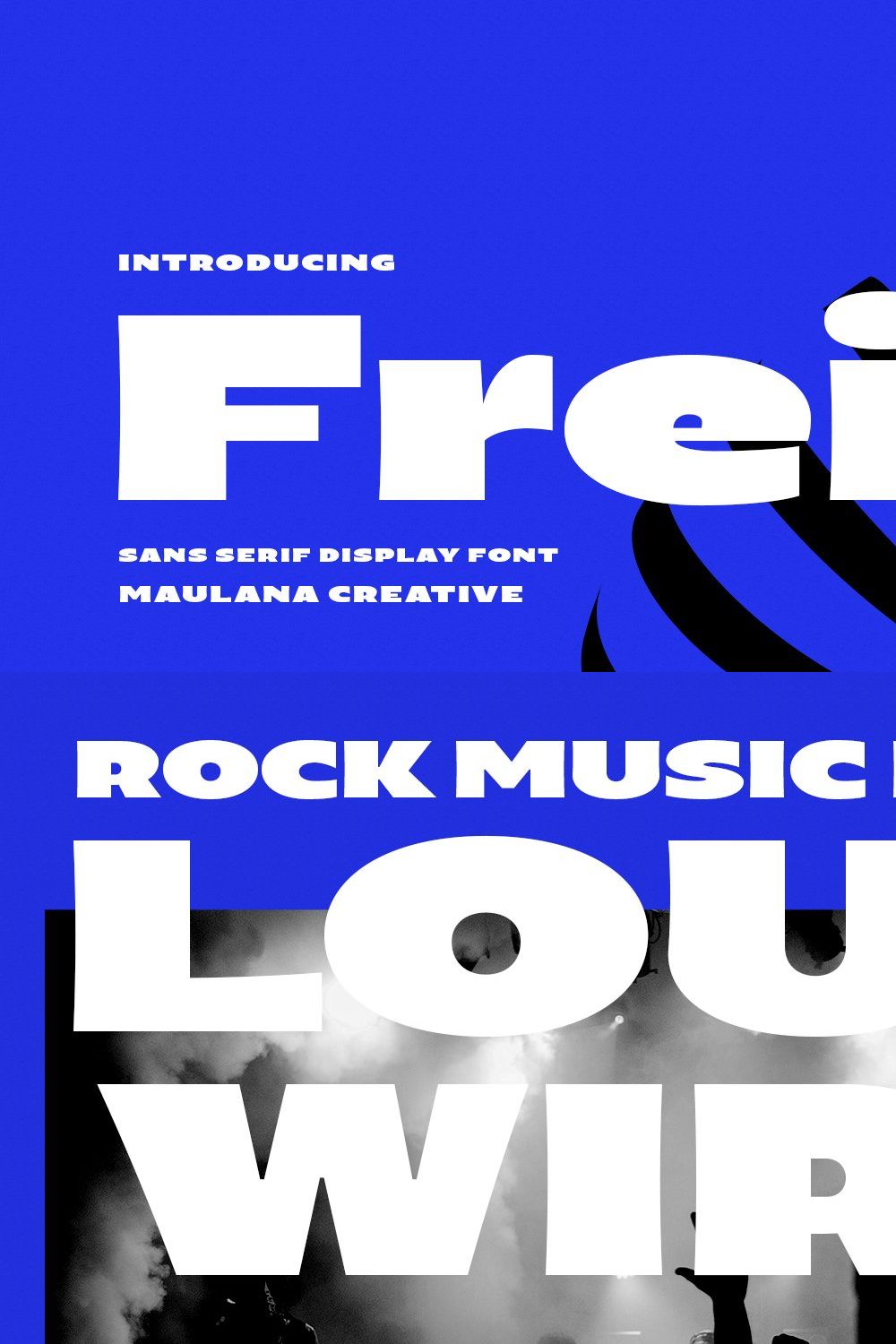 Freik Sans Display Font pinterest preview image.