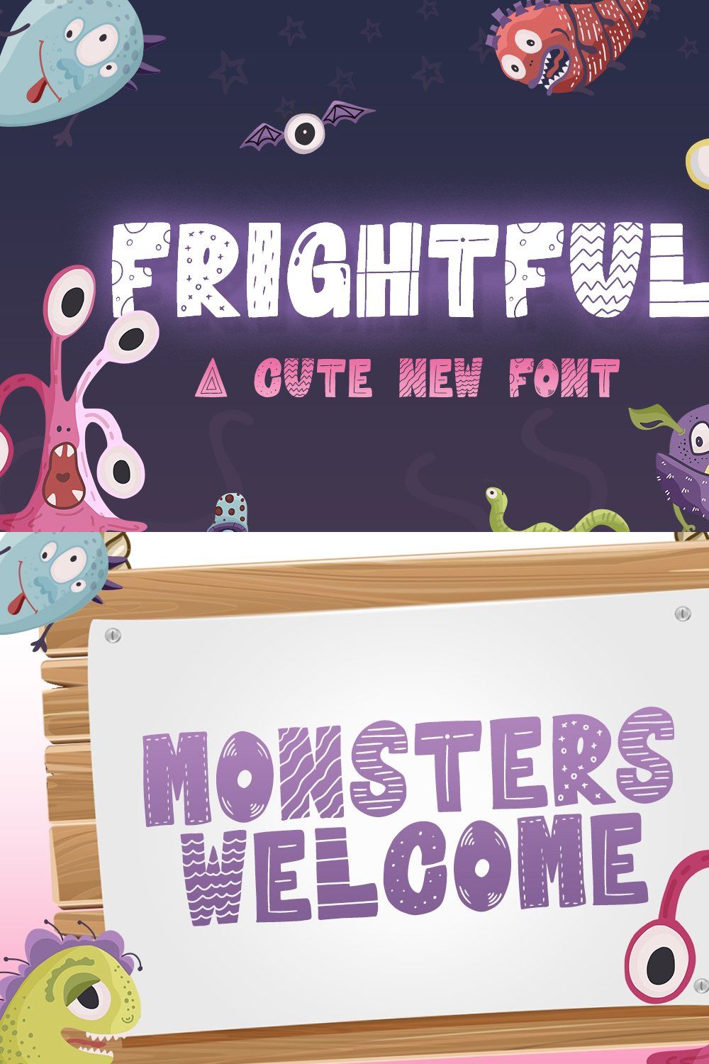 Frightful Font pinterest preview image.