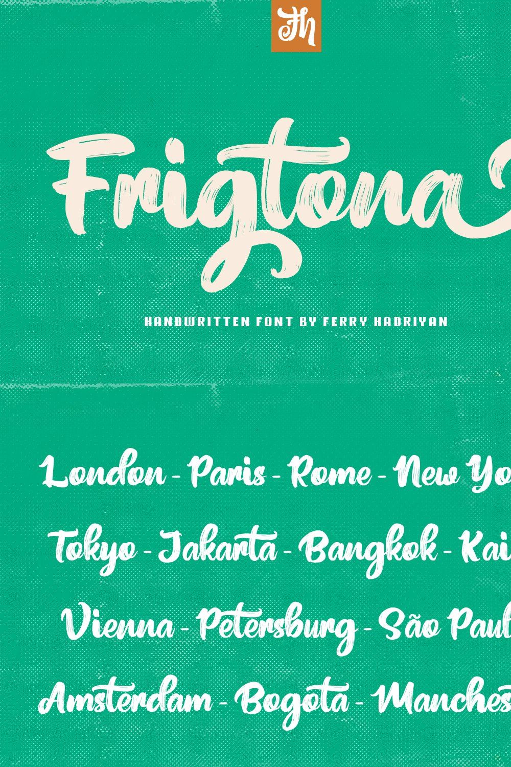 Frigtona - Handwritten Font pinterest preview image.