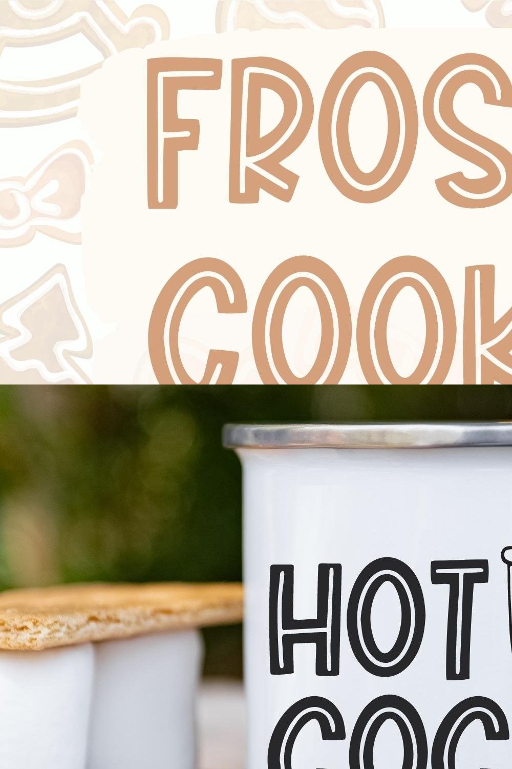 Frosted Cookies Lined Font pinterest preview image.