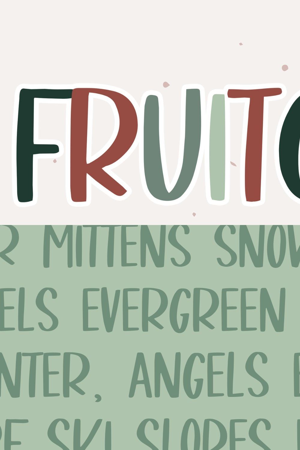 Fruitcake - A fun handwritten font pinterest preview image.