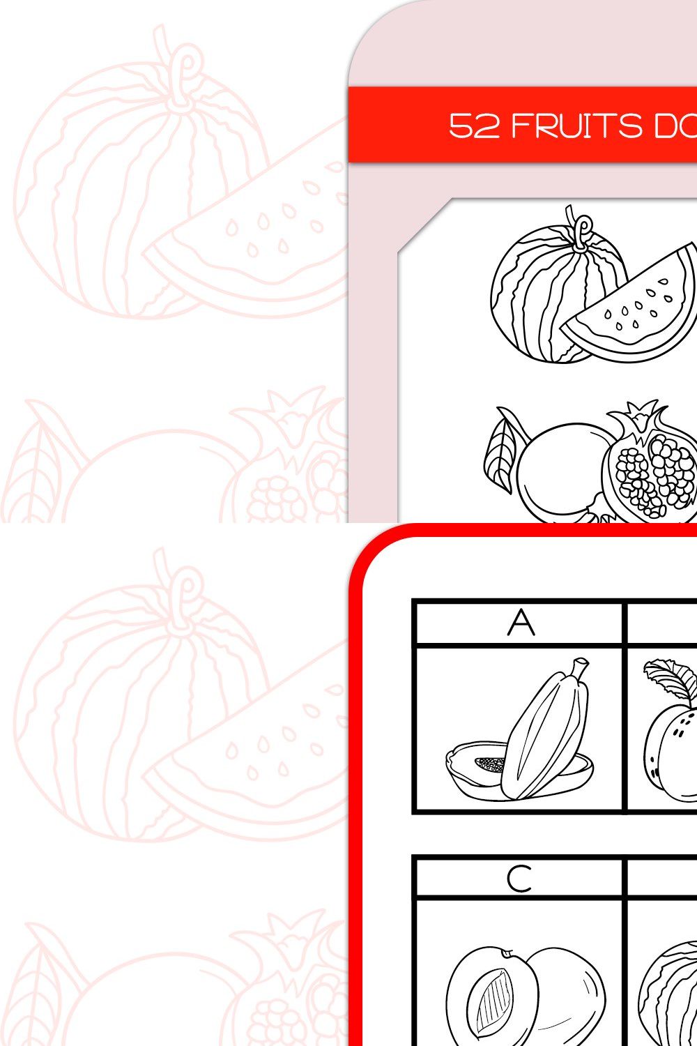 Fruits Doodles - Dingbats Font pinterest preview image.