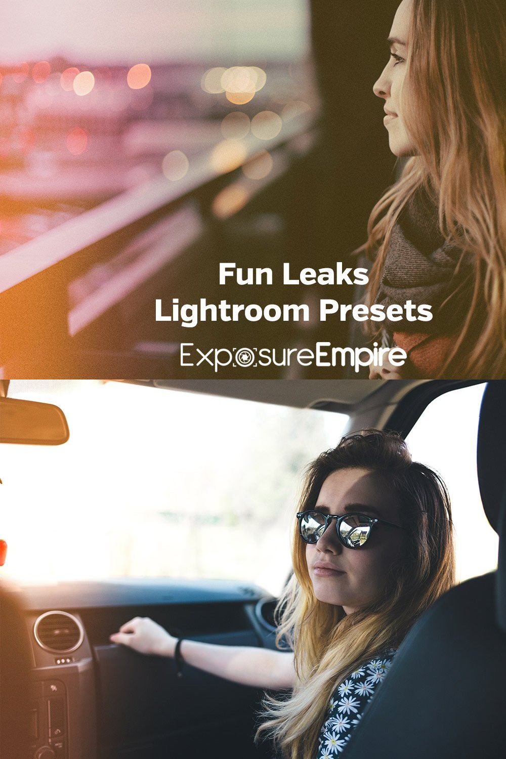 Fun Light Leaks Lightroom Presets pinterest preview image.