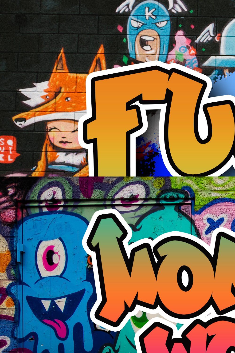 Funky Star - Graffiti Font pinterest preview image.