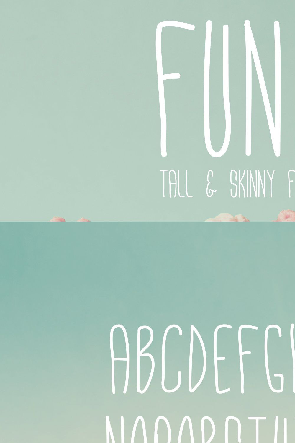 Funky - Tall & Skinny Typeface pinterest preview image.