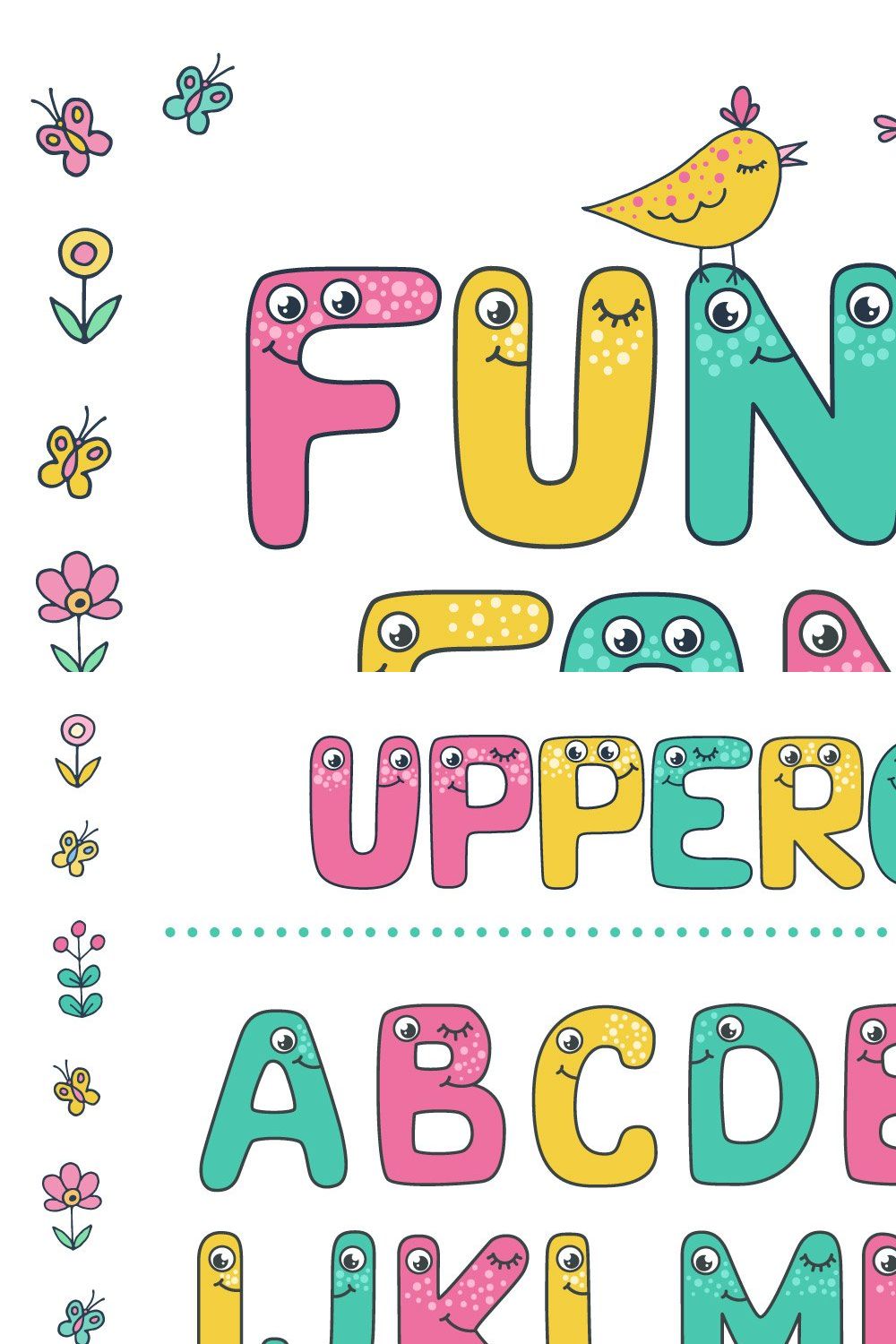 Funny Font pinterest preview image.