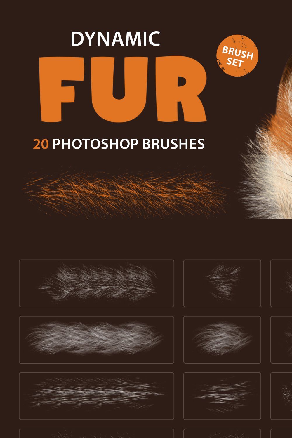 Fur Photoshop Brushes pinterest preview image.