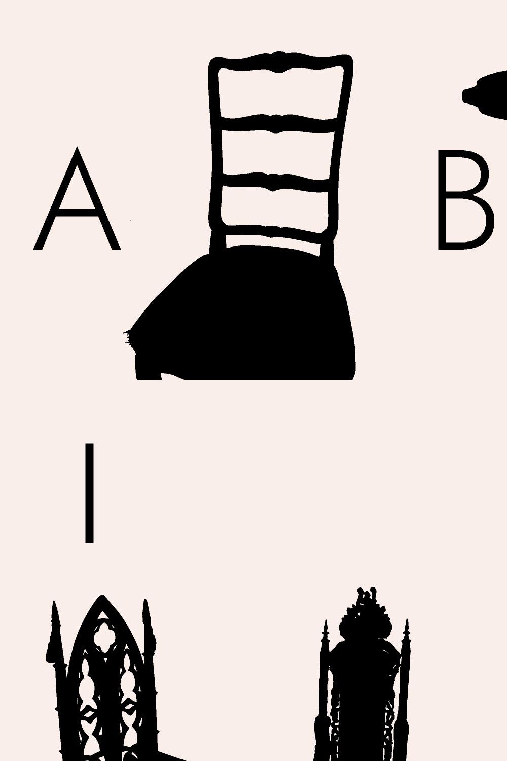 Furniture Dingbats Font pinterest preview image.