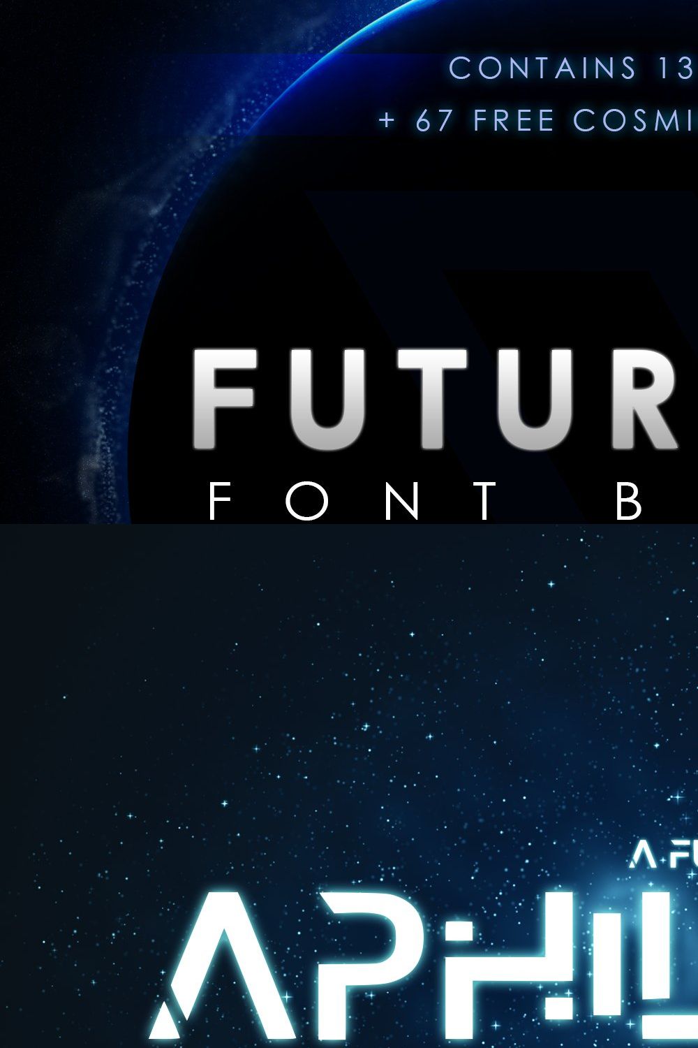 Futuristic Font Bundle pinterest preview image.