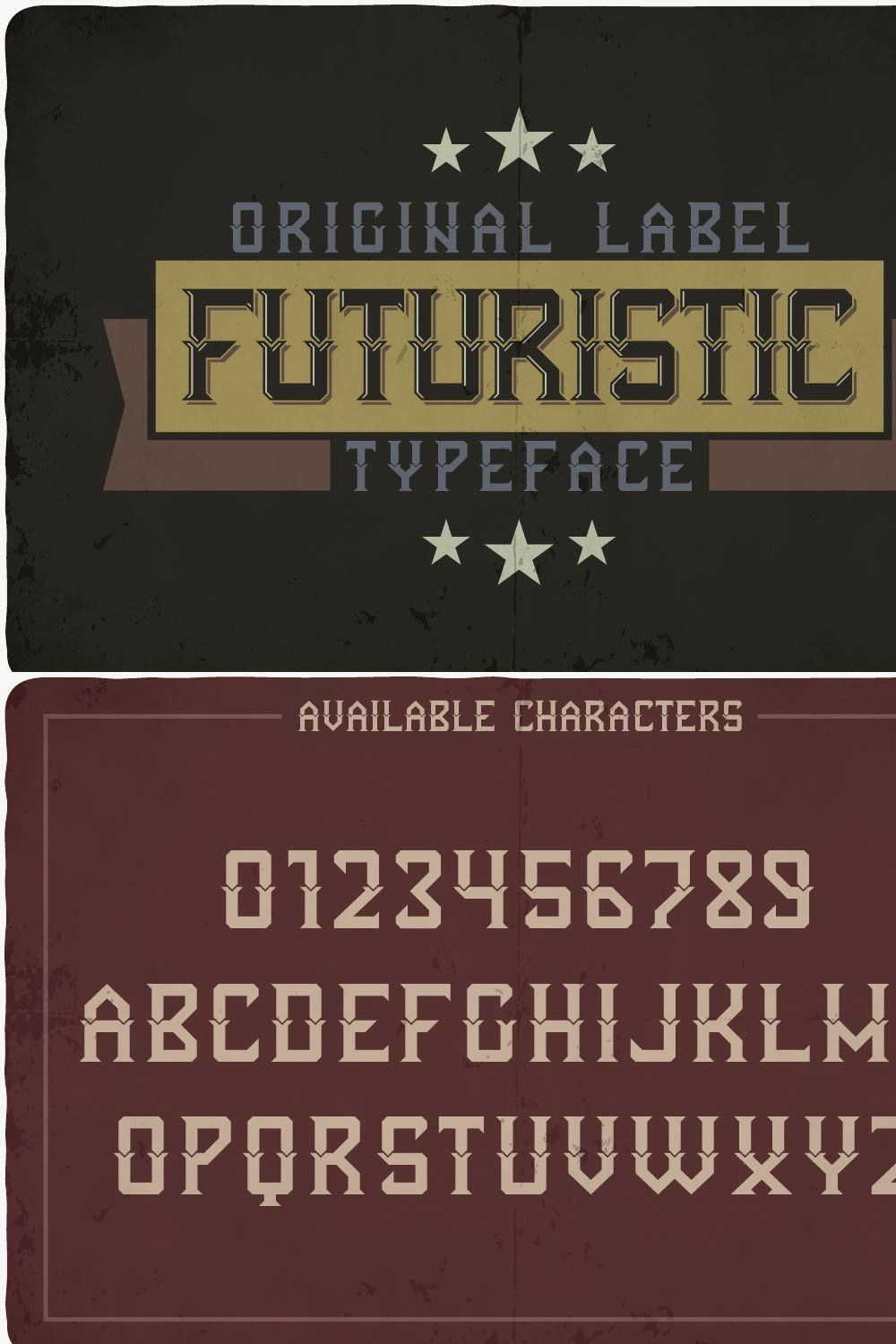 Futuristic typeface pinterest preview image.