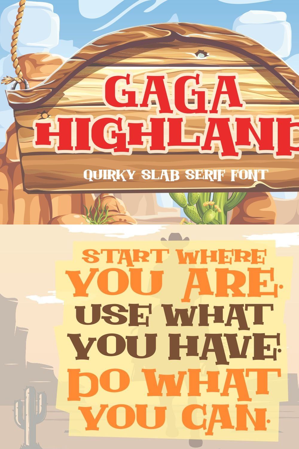 Gaga Highland - Quirky Slab Serif pinterest preview image.