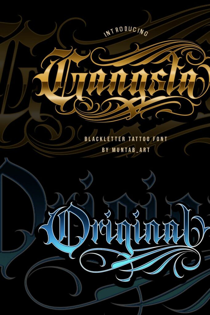 Gangsta Typeface | Tattoo Fonts – MasterBundles