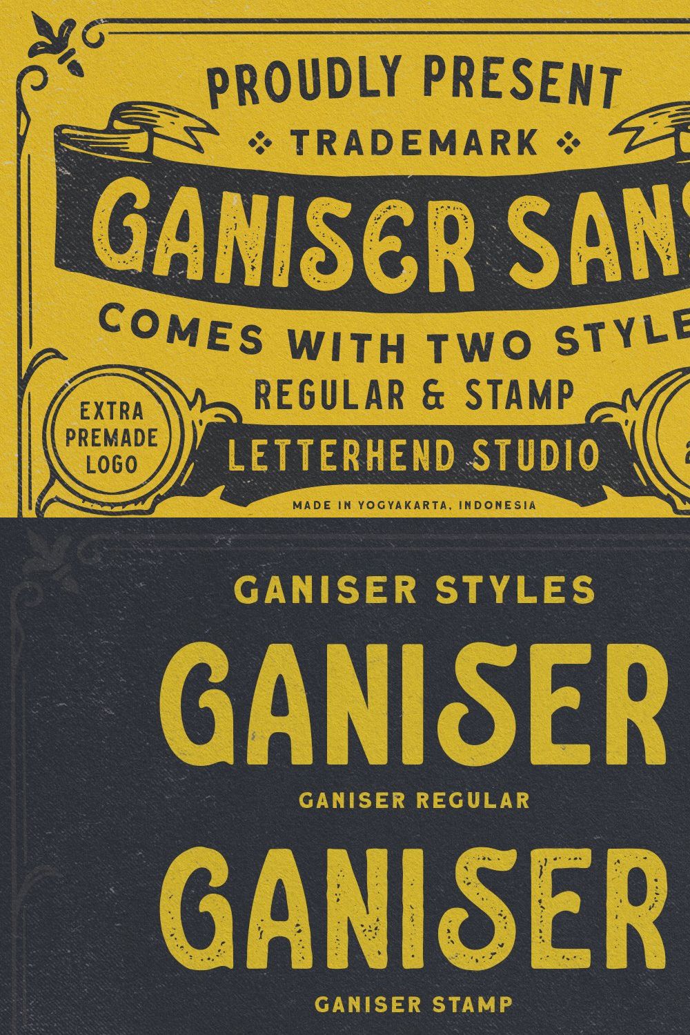 Ganiser Sans - Extra Premade Logo pinterest preview image.