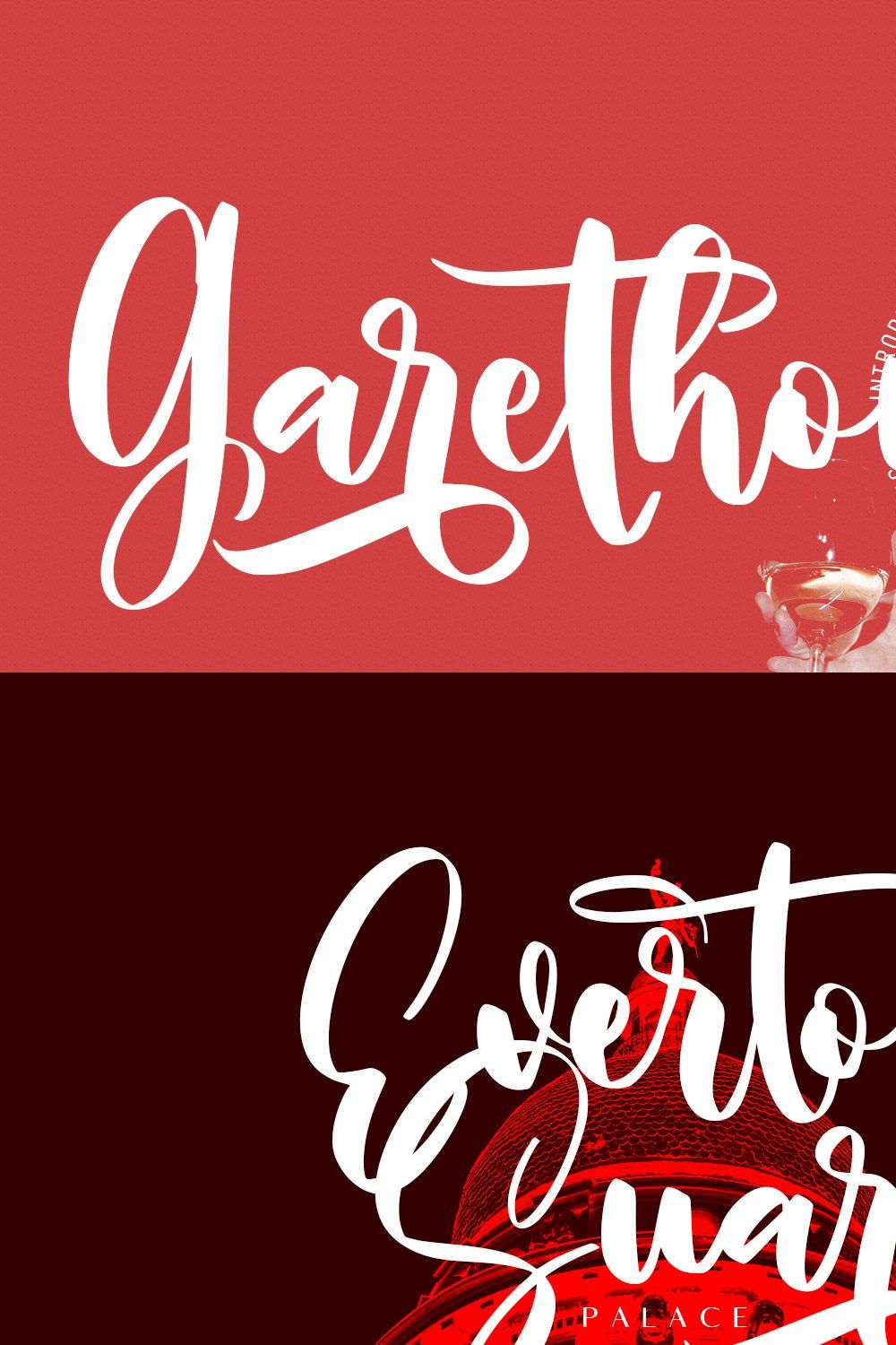 Garethons Script Font pinterest preview image.