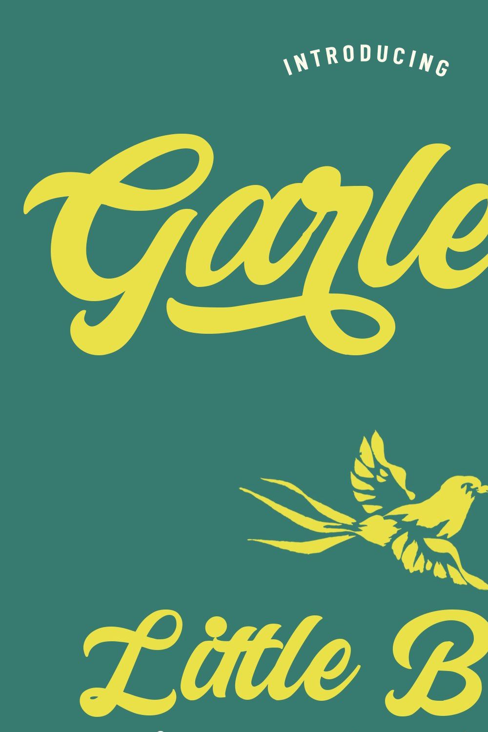 Garleco Retro Script Font pinterest preview image.