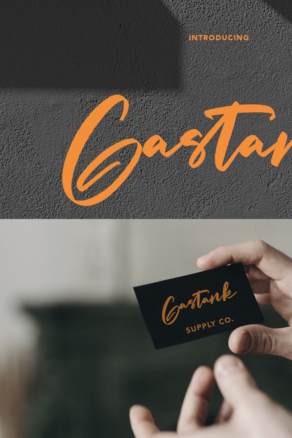 Gastank Script Font pinterest preview image.