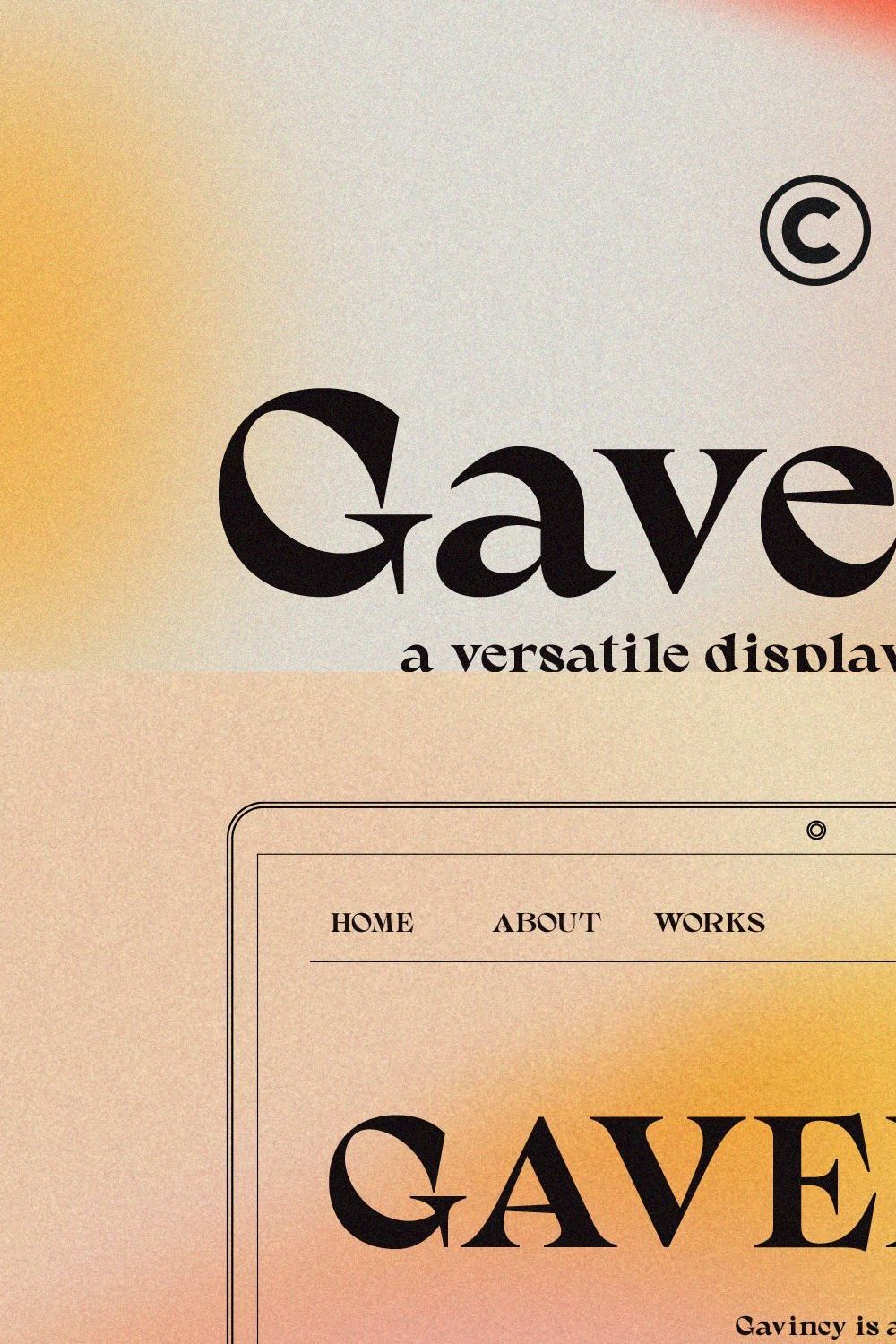 Gavency - Display Serif Font pinterest preview image.