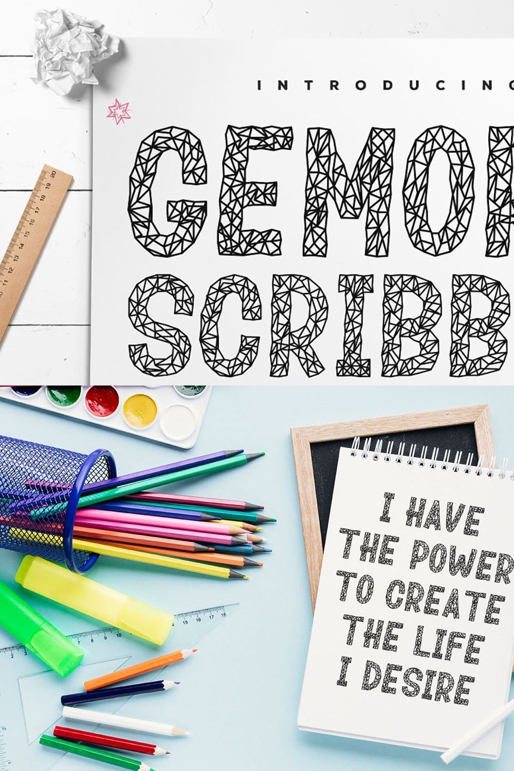 Gemora Scribble - Fun Display Font pinterest preview image.