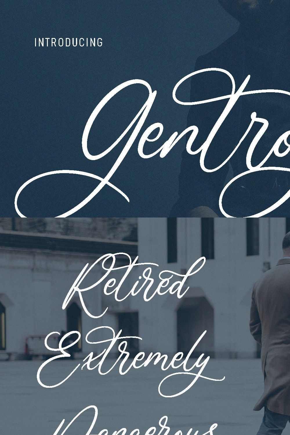 Gentroyal Script Font pinterest preview image.