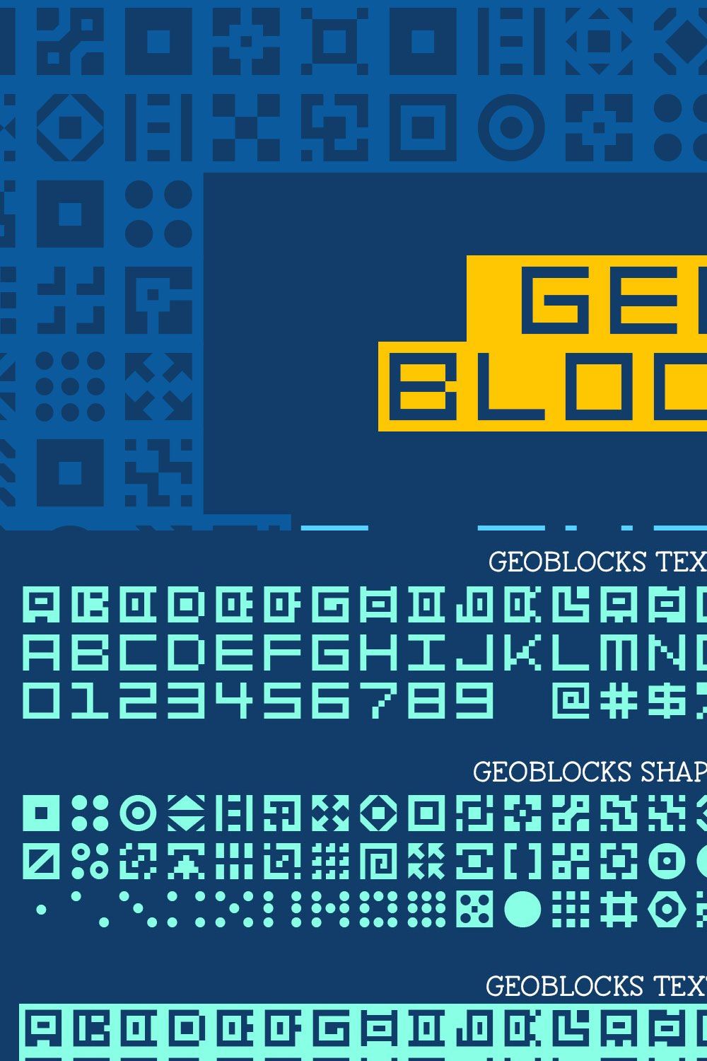 GeoBlocks-a geometric font set! pinterest preview image.