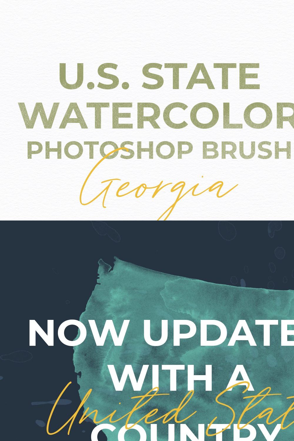 Georgia US Watercolor PS Brush pinterest preview image.