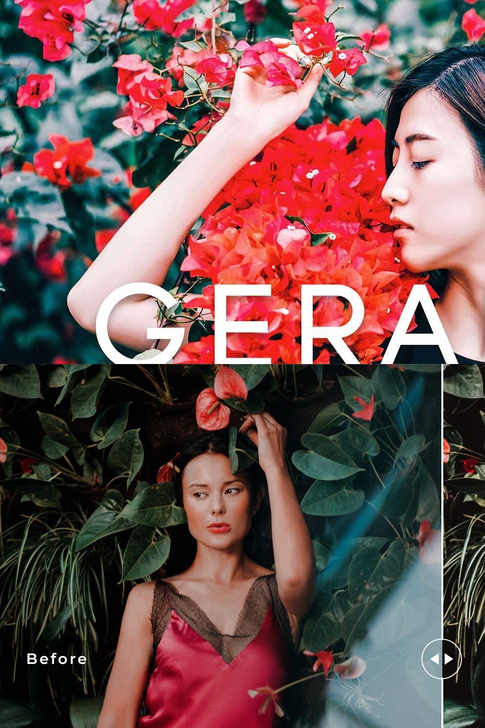 Geranium Pro Lightroom Presets pinterest preview image.