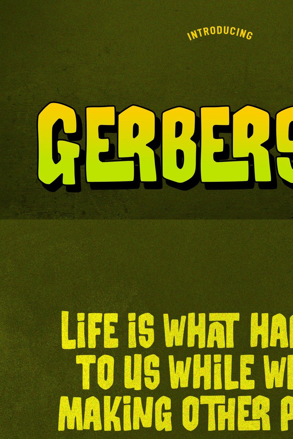 Gerbersllo Display Font pinterest preview image.