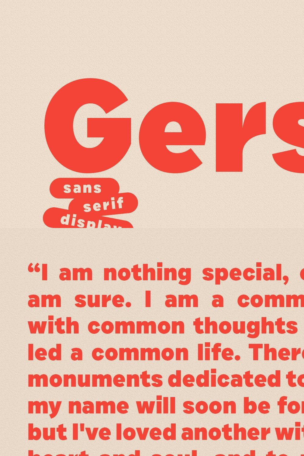 Gersy Sans Serif Display Font pinterest preview image.