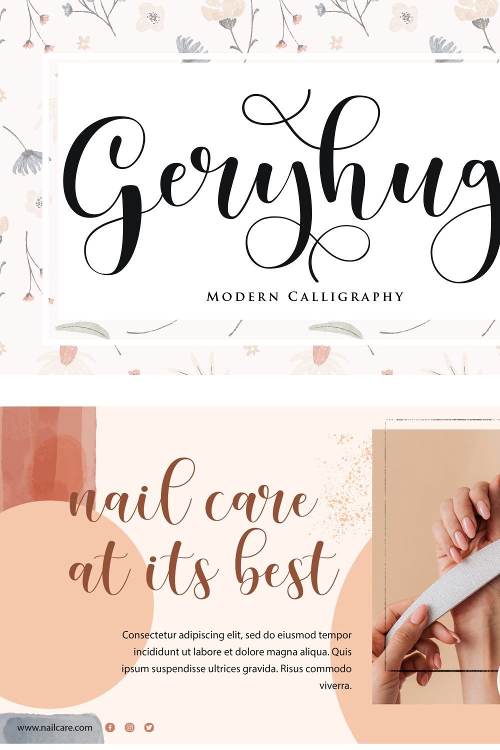 Geryhug | Modern Calligraphy Font pinterest preview image.