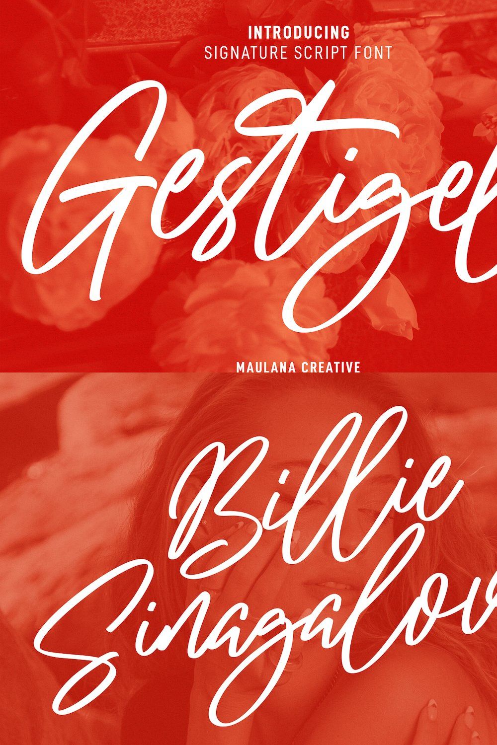 Gestigel Signature Script Font pinterest preview image.