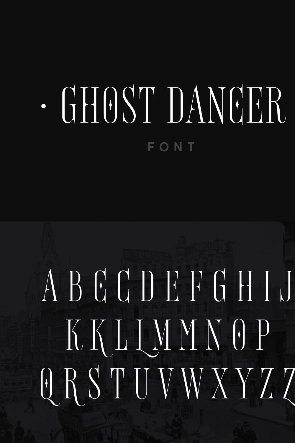 Ghost Dancer Font pinterest preview image.