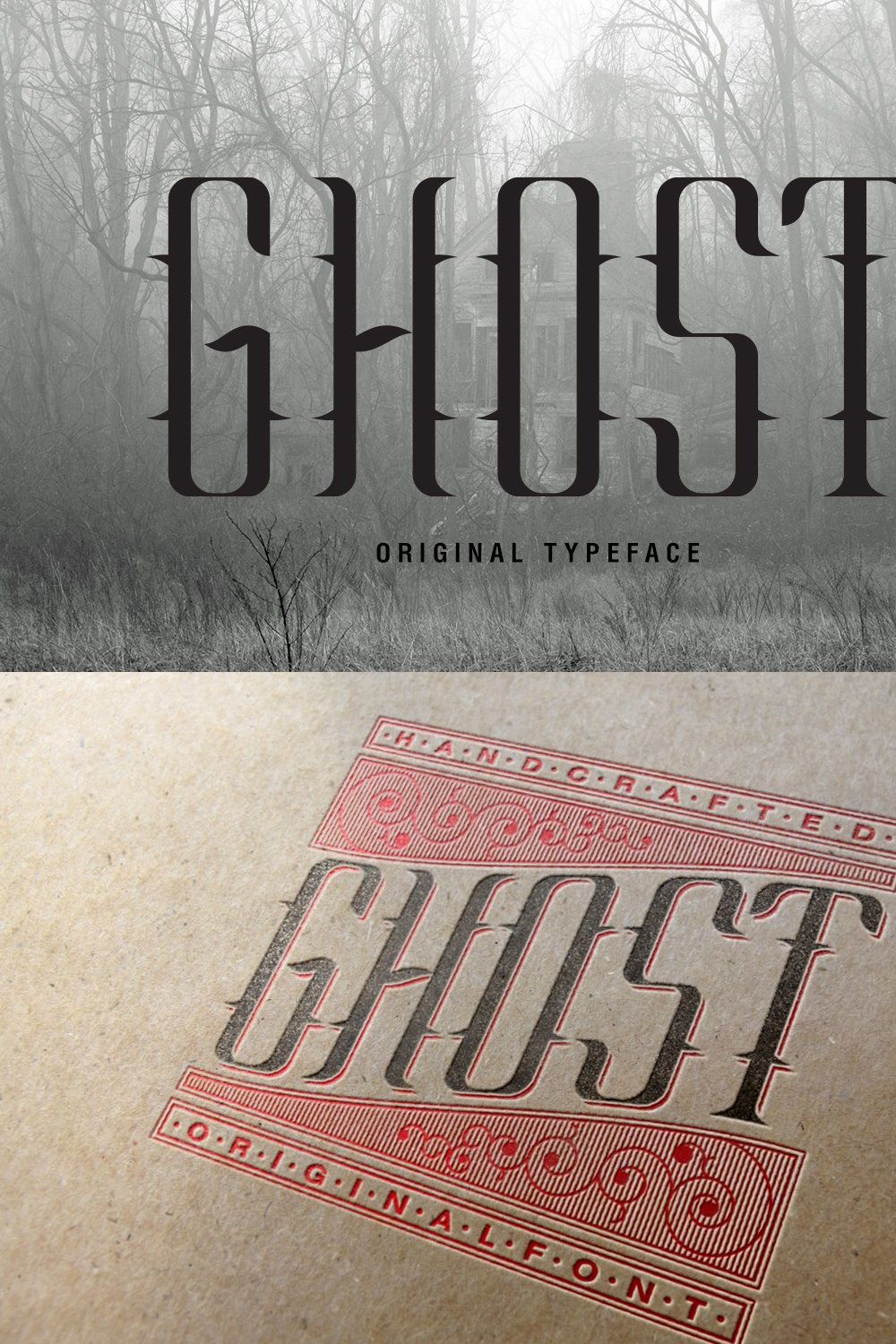 Ghost Typeface pinterest preview image.