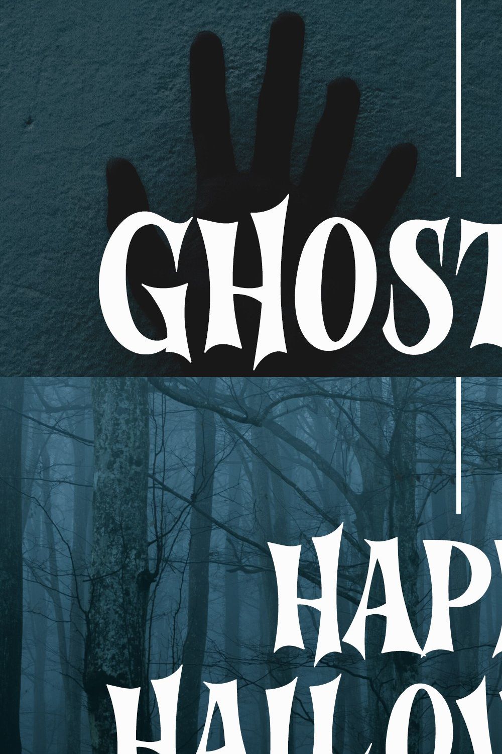Ghosteen - All Caps Display Font pinterest preview image.