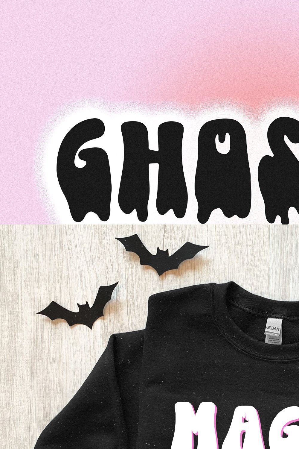 Ghostly | Dripping Halloween Font pinterest preview image.
