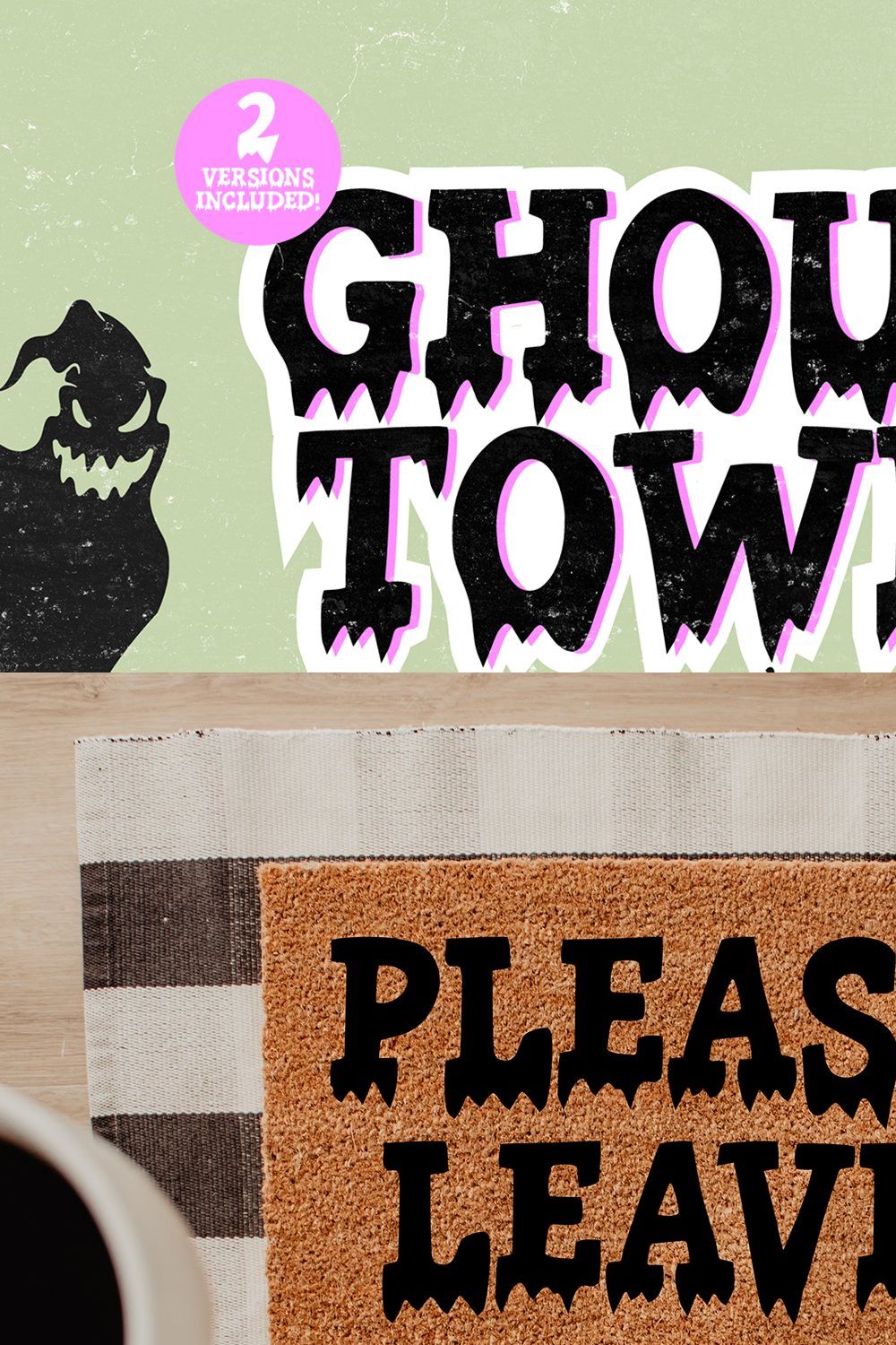 GHOUL TOWN Halloween Drip Fonts pinterest preview image.