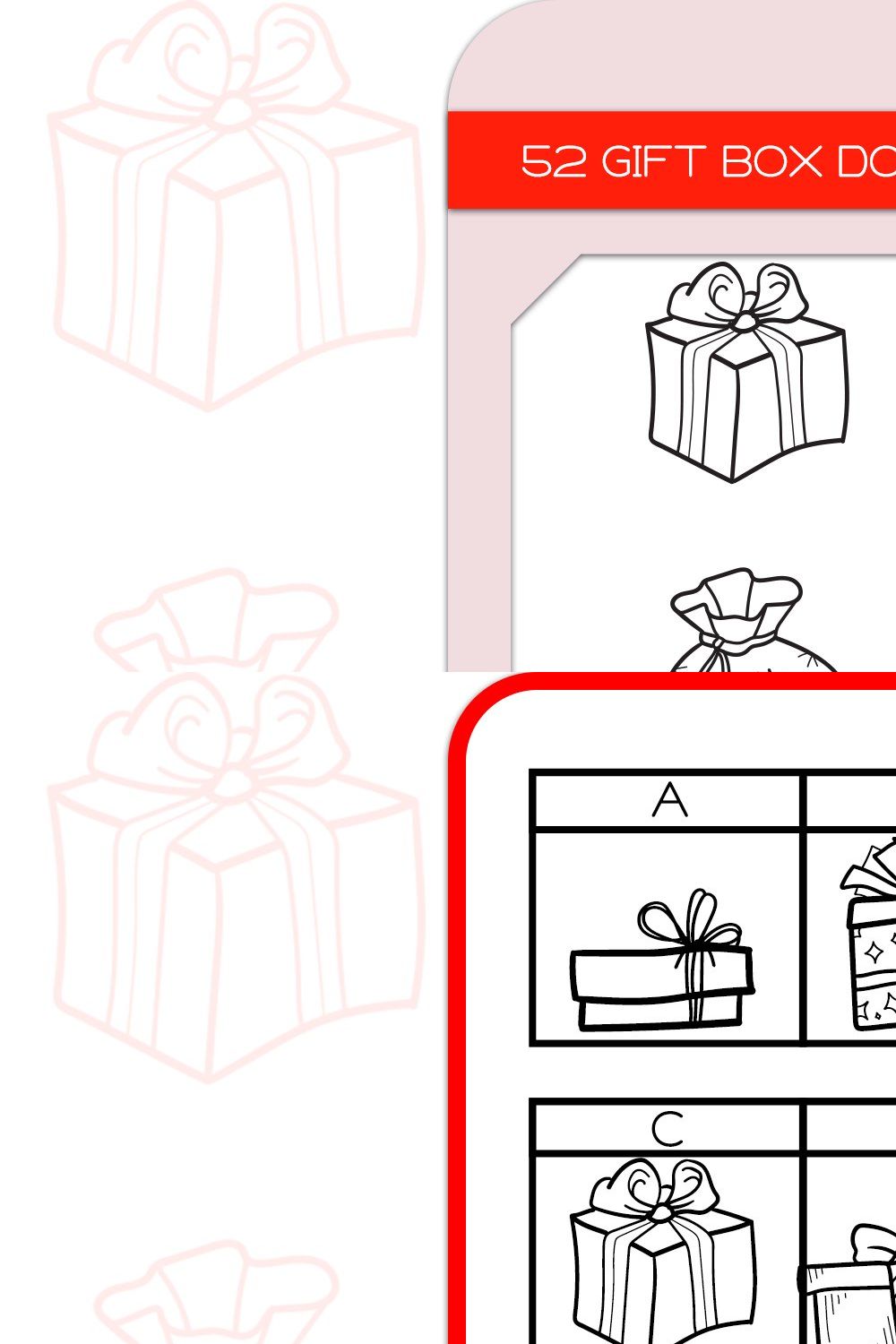 Gift Box Doodles - Dingbats Font pinterest preview image.