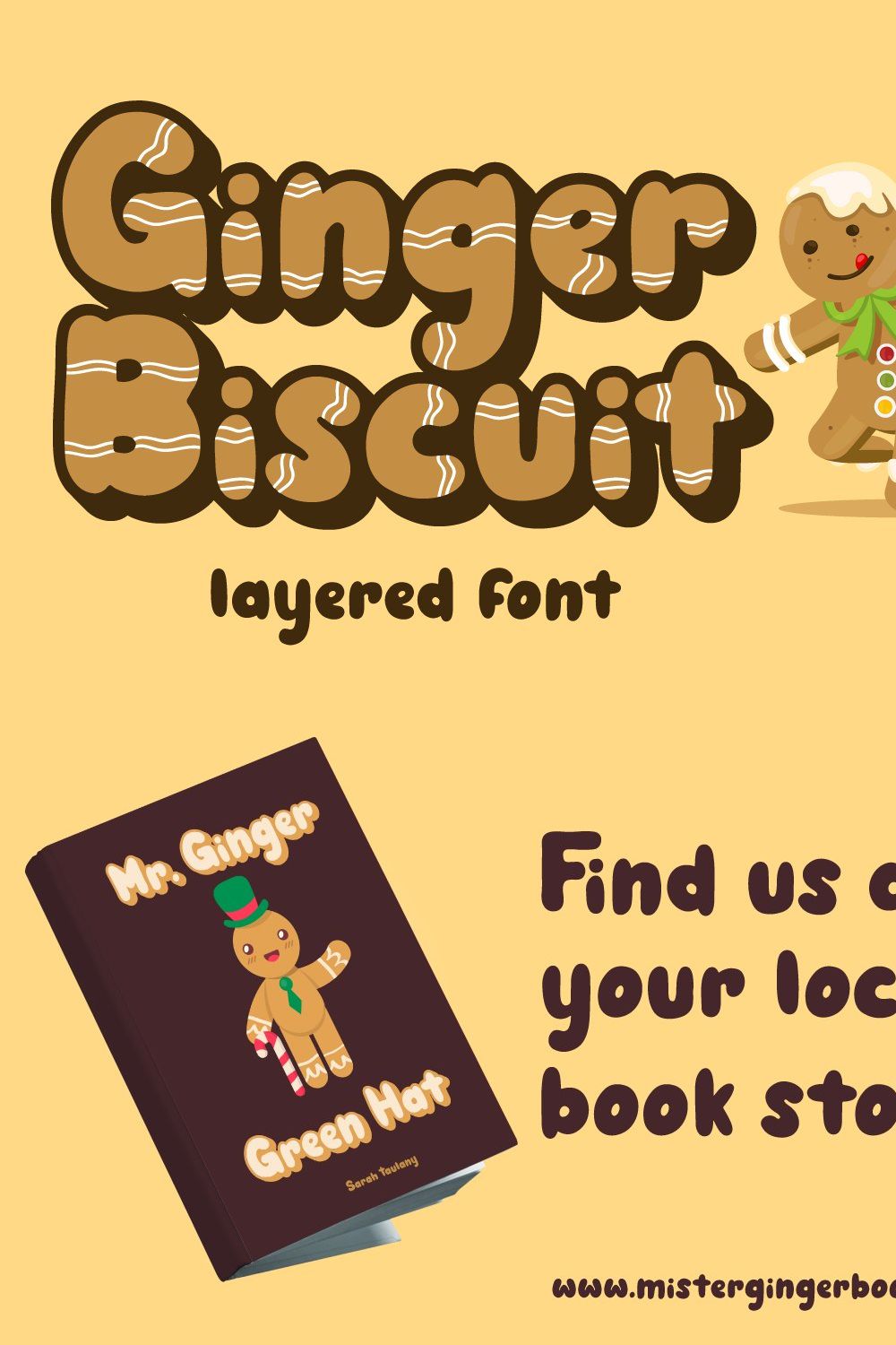 Ginger Biscuit - Christmas Font pinterest preview image.