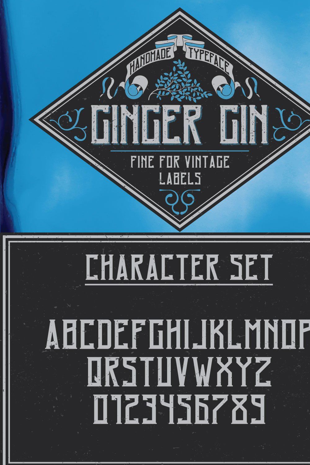 Ginger Gin Label Typeface pinterest preview image.