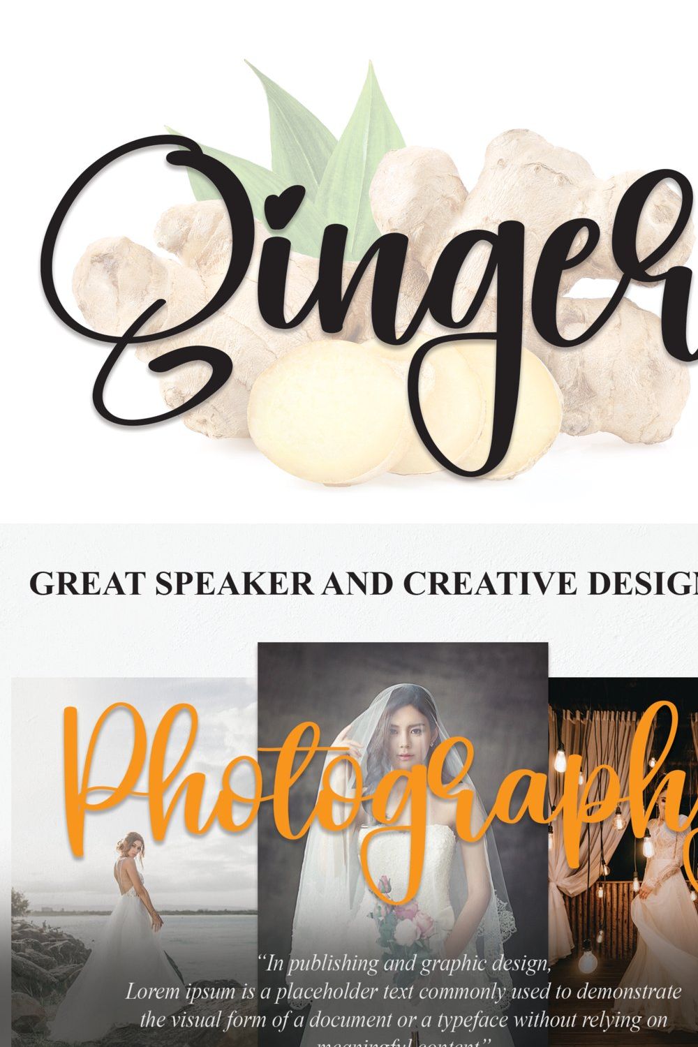 Ginger | Script Font pinterest preview image.