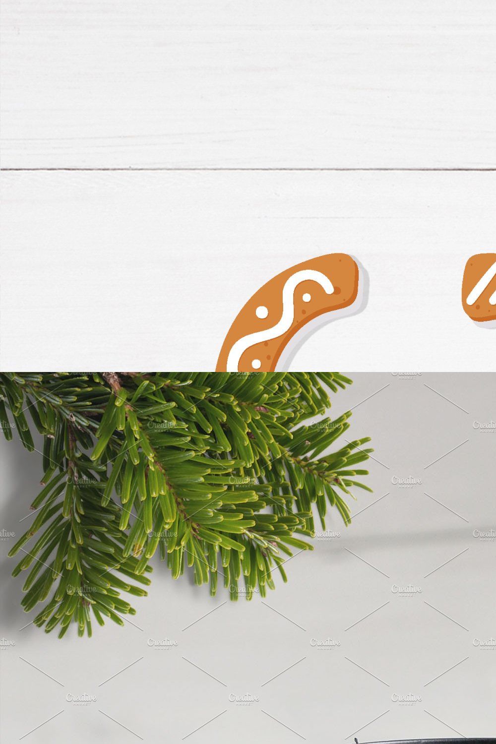 Gingerbread Christmas color SVG font pinterest preview image.