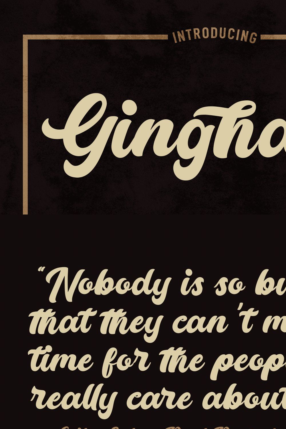 Ginghart Retro Script Font pinterest preview image.