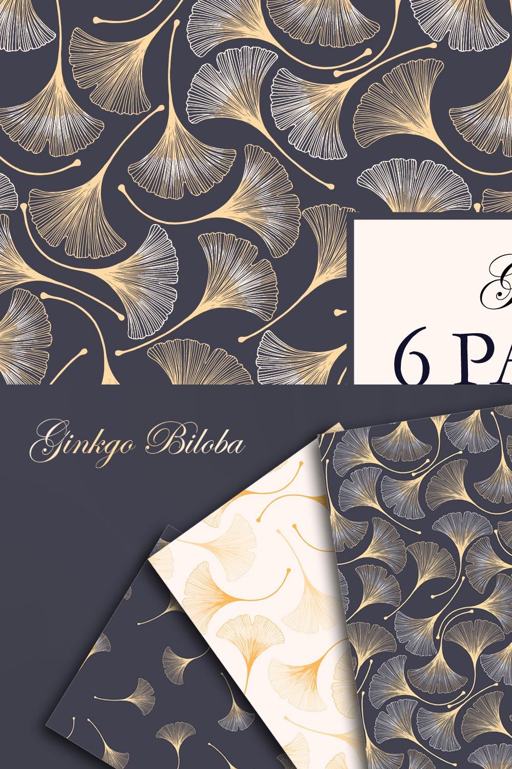 Ginkgo Patterns pinterest preview image.