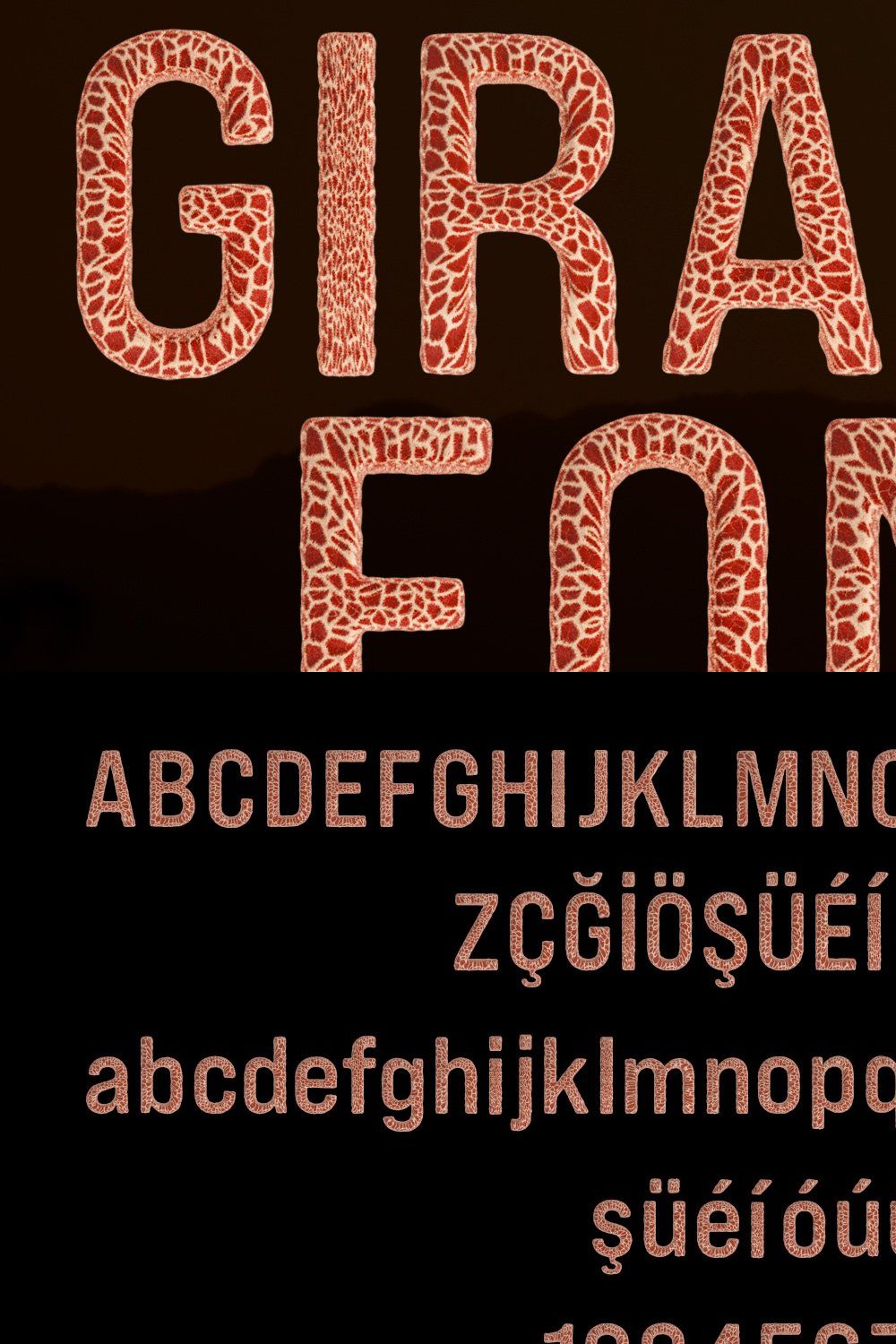 Giraffe Font & 3D Lettering Set pinterest preview image.