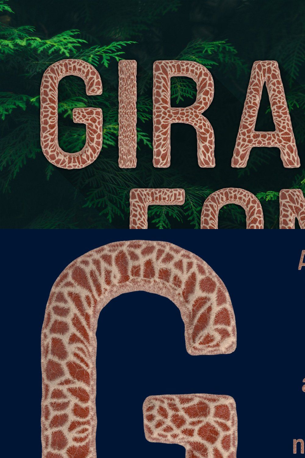 Giraffe SVG Font & PNG Lettering Set pinterest preview image.